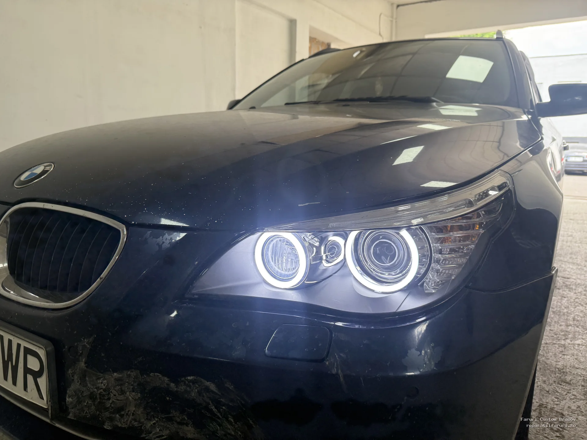 Angel eyes Cotton BMW E60 facelift - Faruri Custom Brașov